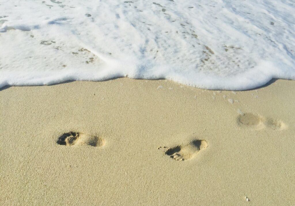 foot prints in sand